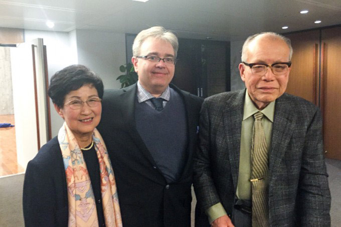 Barry Frechette with Mori Shigeaki and his wife, Kayoko, during a trip to Japan.
